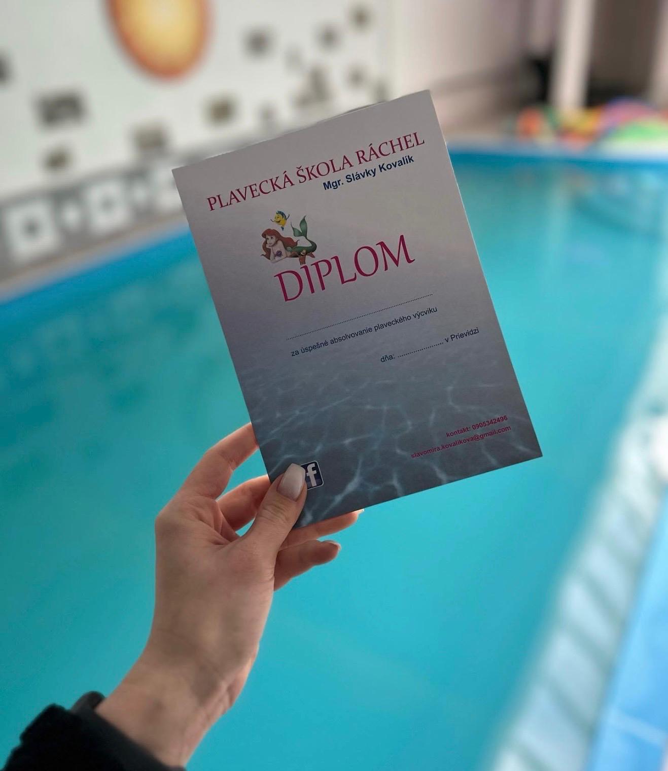 Diplom Plaveckej školy Rachel